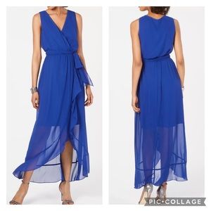 SLNY Sleeveless High-Low Chiffon Maxi Dress sz 14 (fair condition)